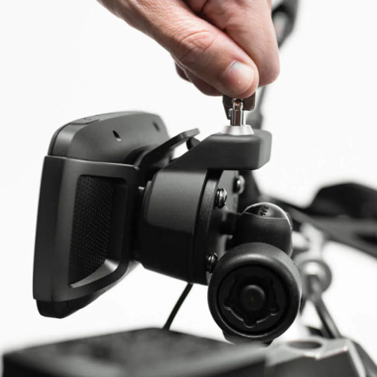 Tomtom Rider 550 locking mount. an anti-theft device, fitted to a motorcycle