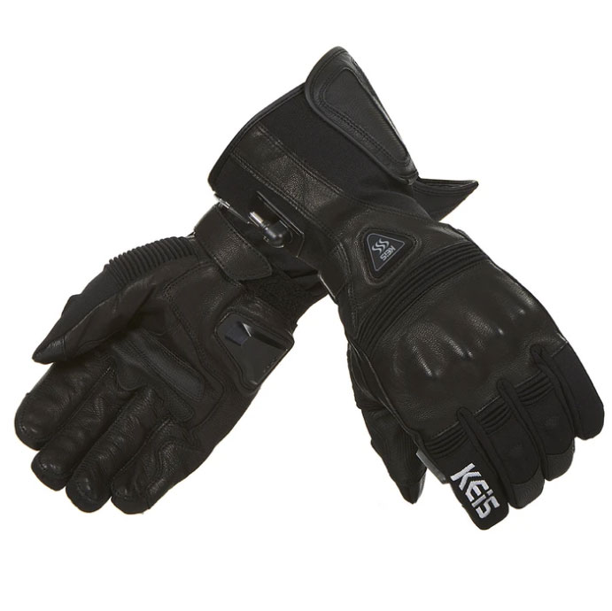 A pair of Keis G601 heated touring motorcycle gloves