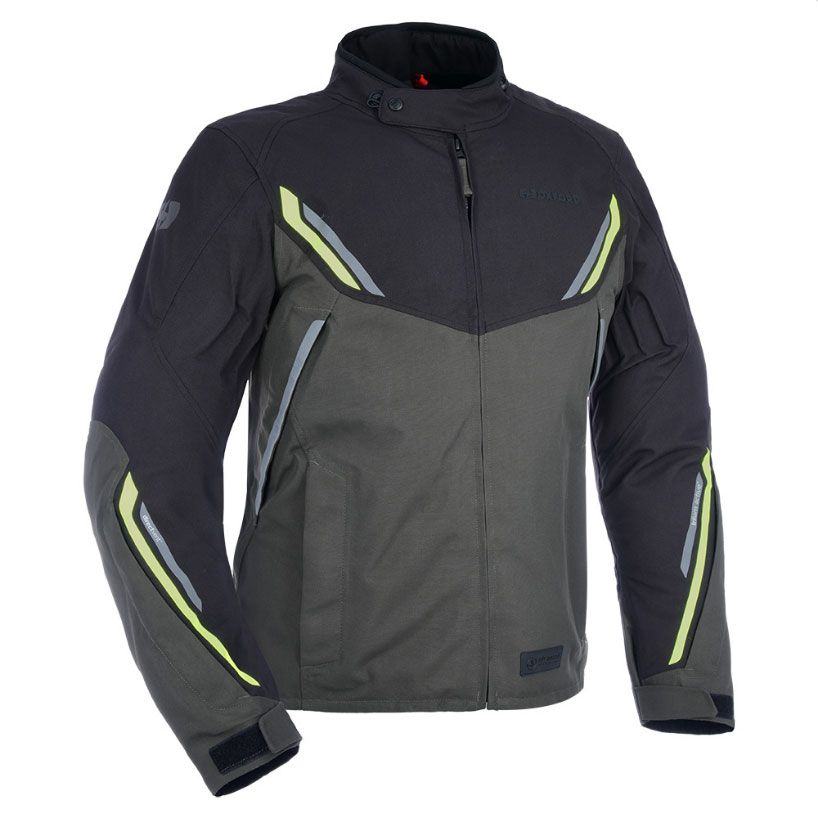 Oxford Hinterland advanced textile jacket in black/grey/fluoro