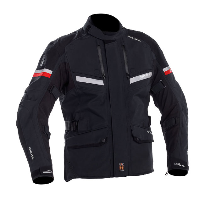Richa gore-tex waterproof textile motorcycle jacket, in black